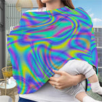 Turquoise Holographic Trippy Print Baby Seat Cover