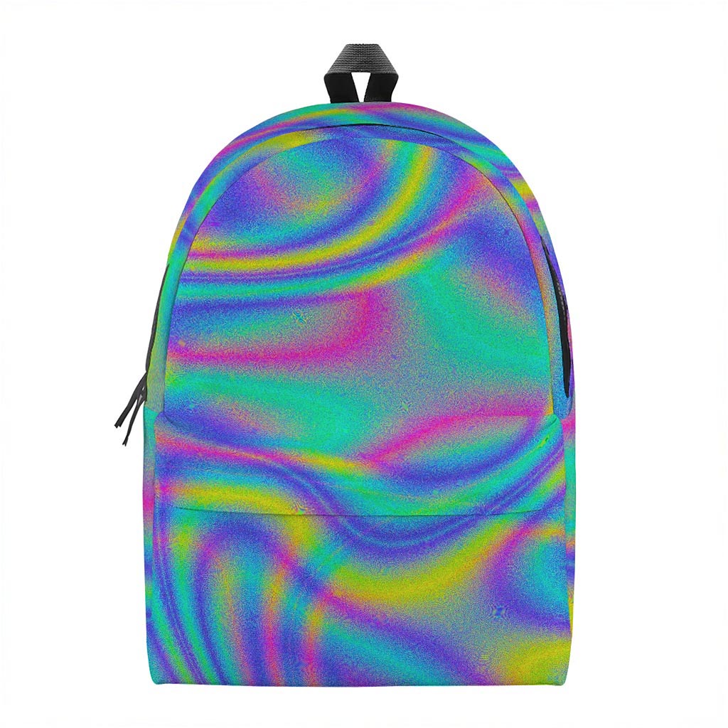Turquoise Holographic Trippy Print Backpack