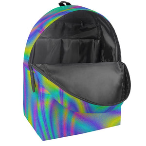 Turquoise Holographic Trippy Print Backpack