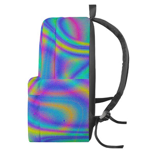Turquoise Holographic Trippy Print Backpack