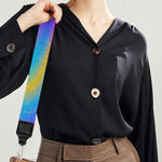 Turquoise Holographic Trippy Print Bag Strap