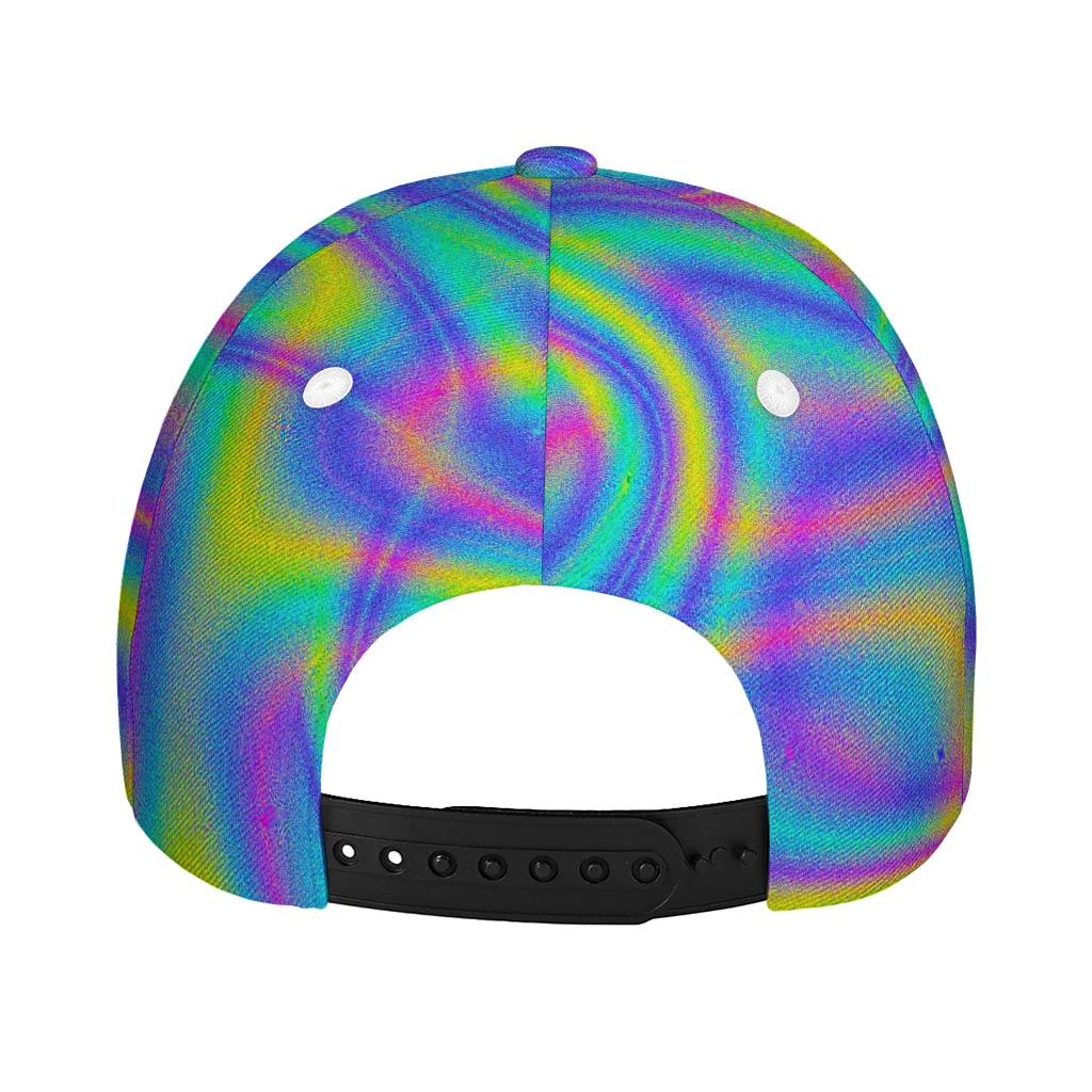 Turquoise Holographic Trippy Print Baseball Cap