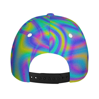 Turquoise Holographic Trippy Print Baseball Cap