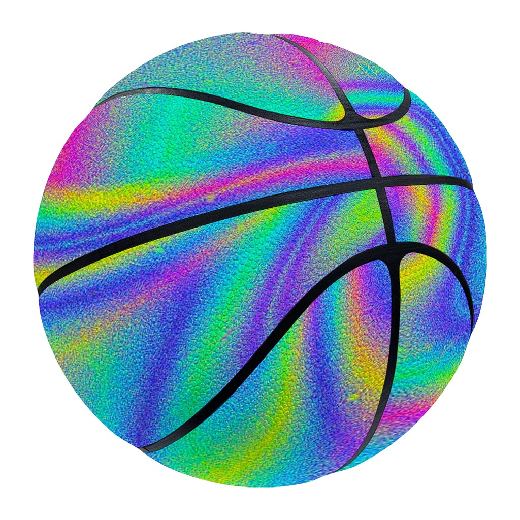 Turquoise Holographic Trippy Print Basketball