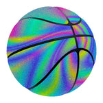 Turquoise Holographic Trippy Print Basketball