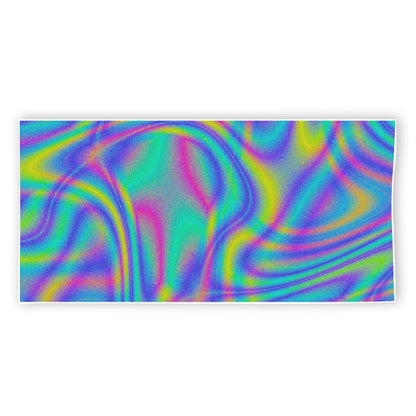 Turquoise Holographic Trippy Print Beach Towel