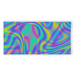 Turquoise Holographic Trippy Print Beach Towel