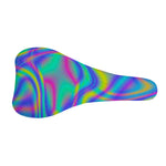Turquoise Holographic Trippy Print Bicycle Seat Cover