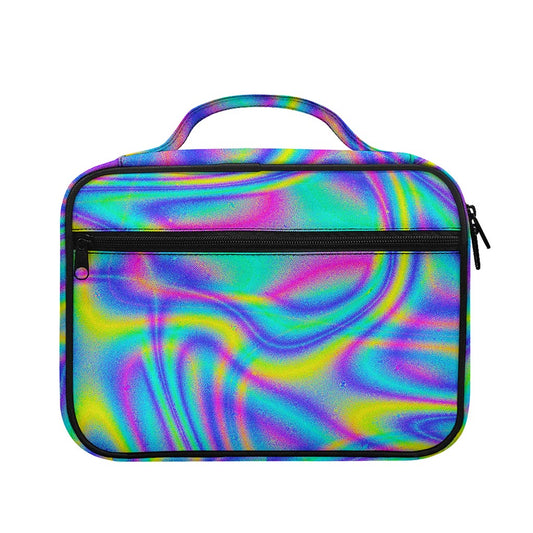 Turquoise Holographic Trippy Print Briefcase Bible Bag