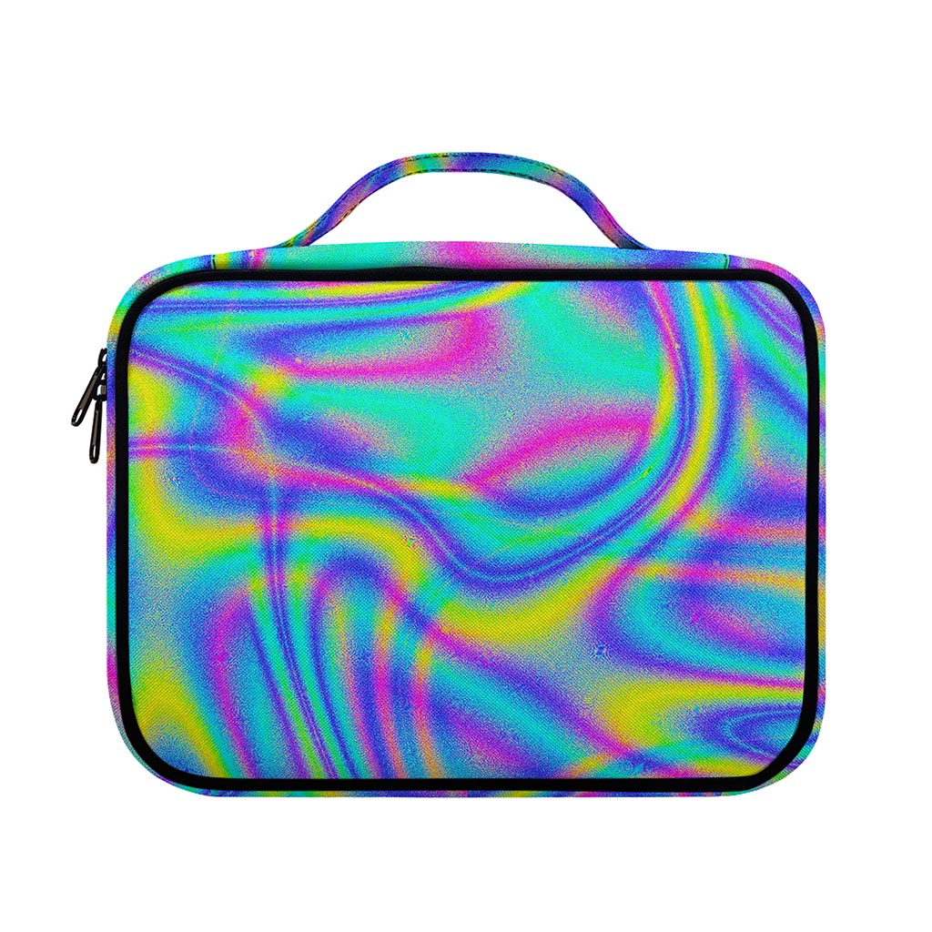 Turquoise Holographic Trippy Print Briefcase Bible Bag