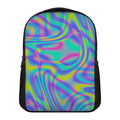 Turquoise Holographic Trippy Print Casual Backpack