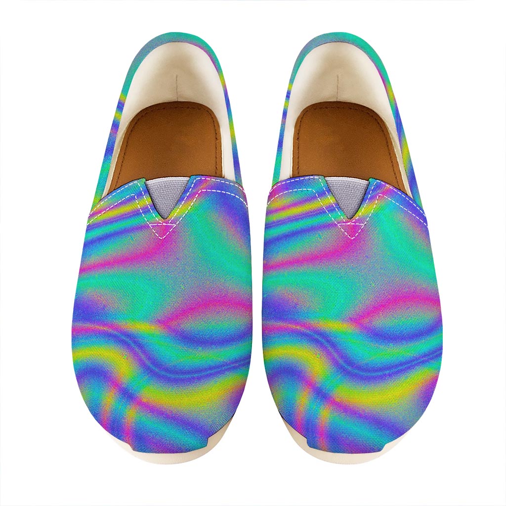 Turquoise Holographic Trippy Print Casual Shoes