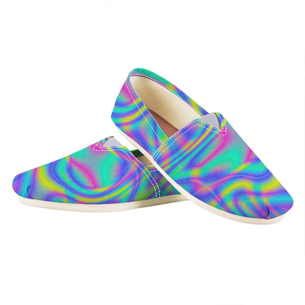 Turquoise Holographic Trippy Print Casual Shoes