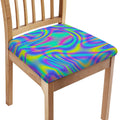 Turquoise Holographic Trippy Print Chair Cushion Cover
