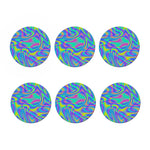 Turquoise Holographic Trippy Print Coaster Set