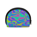 Turquoise Holographic Trippy Print Coin Purse