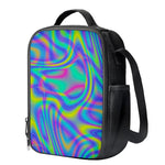 Turquoise Holographic Trippy Print Crossbody Lunch Bag