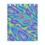 Turquoise Holographic Trippy Print Curtain