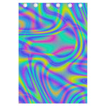 Turquoise Holographic Trippy Print Curtain