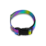 Turquoise Holographic Trippy Print Dog Collar