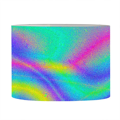Turquoise Holographic Trippy Print Drum Lamp Shade