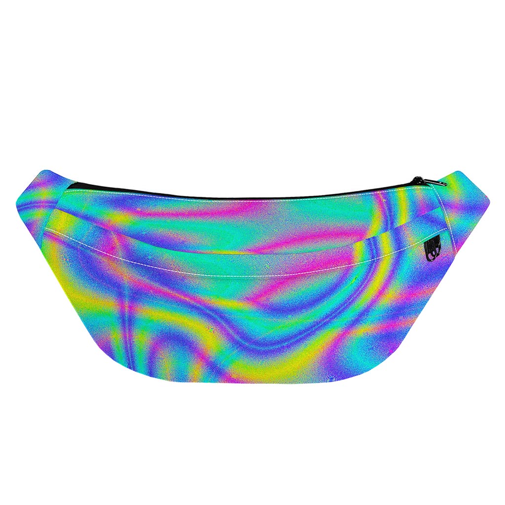 Turquoise Holographic Trippy Print Fanny Pack