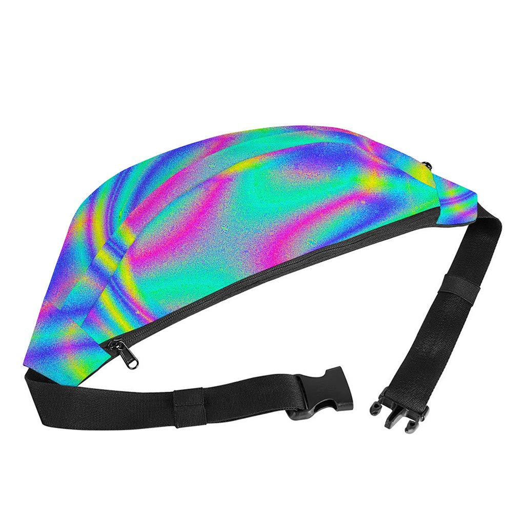 Turquoise Holographic Trippy Print Fanny Pack