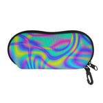 Turquoise Holographic Trippy Print Glasses Case