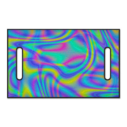Turquoise Holographic Trippy Print Golf Cart Seat Cover