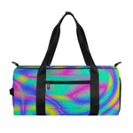 Turquoise Holographic Trippy Print Gym Bag