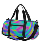 Turquoise Holographic Trippy Print Gym Bag