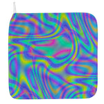 Turquoise Holographic Trippy Print Hand Towel
