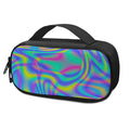 Turquoise Holographic Trippy Print Portable Cooler Travel Case