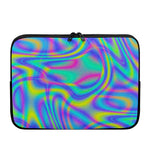 Turquoise Holographic Trippy Print Laptop Sleeve