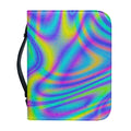 Turquoise Holographic Trippy Print Leather Bible Cover
