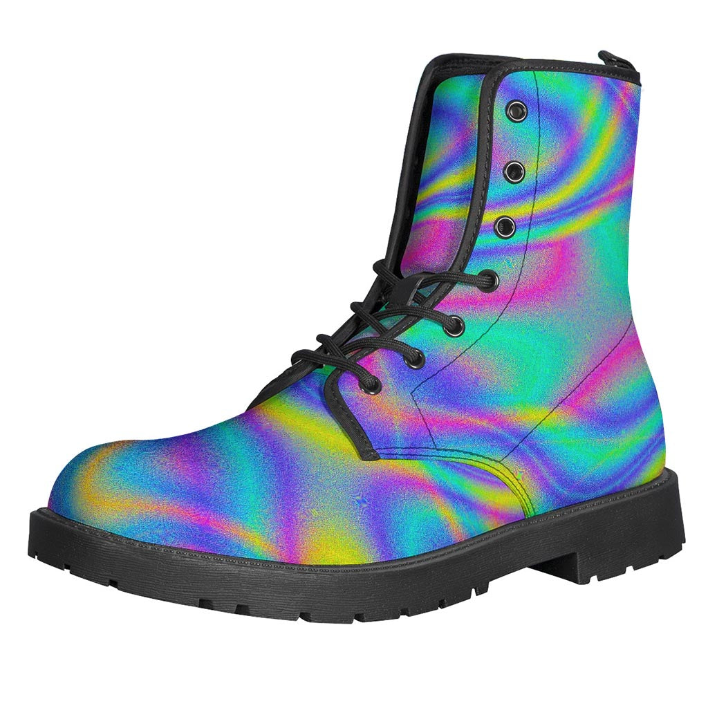 Turquoise Holographic Trippy Print Backpack