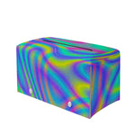 Turquoise Holographic Trippy Print Leather Tissue Box Cover