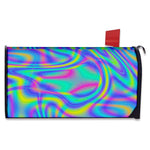 Turquoise Holographic Trippy Print Mailbox Cover