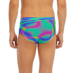 Turquoise Holographic Trippy Print Men's Briefs