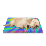 Turquoise Holographic Trippy Print Pet Cooling Mat Cover