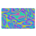 Turquoise Holographic Trippy Print Polyester Doormat