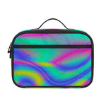 Turquoise Holographic Trippy Print Portable Lunch Bag