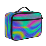 Turquoise Holographic Trippy Print Portable Lunch Bag