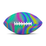 Turquoise Holographic Trippy Print Rugby Ball