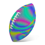 Turquoise Holographic Trippy Print Rugby Ball