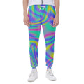 Turquoise Holographic Trippy Print Joggers