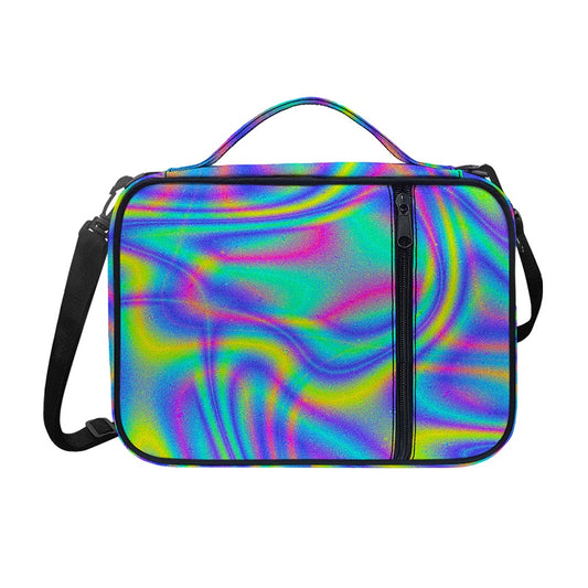 Turquoise Holographic Trippy Print Shoulder Strap Bible Bag