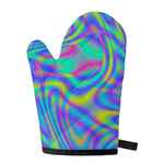 Turquoise Holographic Trippy Print Single Oven Mitt
