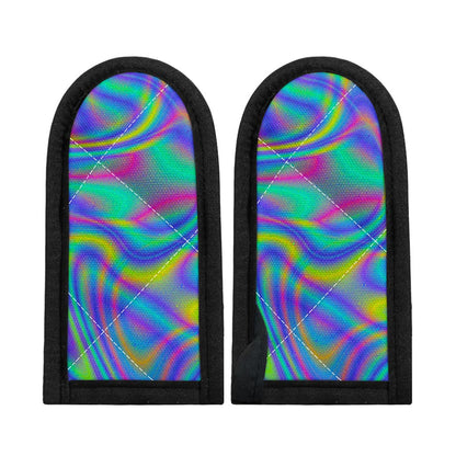 Turquoise Holographic Trippy Print Skillet Handle Cover