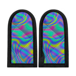 Turquoise Holographic Trippy Print Skillet Handle Cover